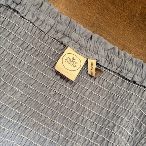 Paper Crane Light Blue Smocked Tiered Spaghetti-Strap Dress - Picture 3 of 4